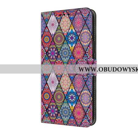 Etui Folio Samsung Galaxy A17 4g / 5g Różowy Wzór Etniczny Etui Ochronne