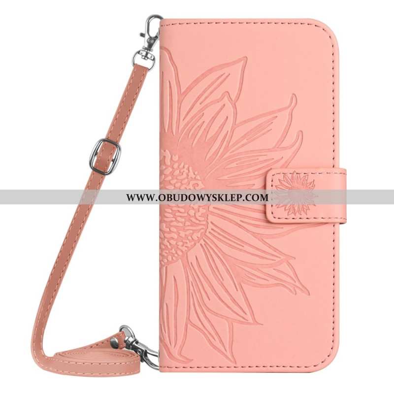 Etui Folio Samsung Galaxy A17 4g / 5g Torba Na Ramię Z Nadrukiem Słonecznika