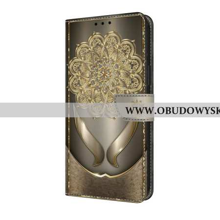 Etui Folio Samsung Galaxy A17 4g / 5g Złoty Kwiatowy Wzór Etui Ochronne