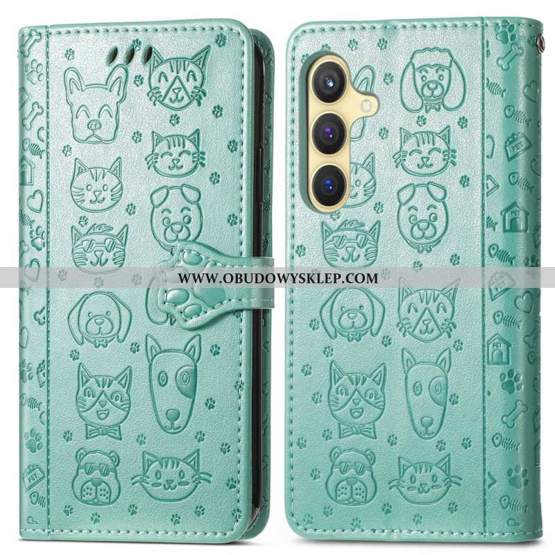 Etui Folio Samsung Galaxy S25 5g Animowane Zwierzęta Etui Ochronne