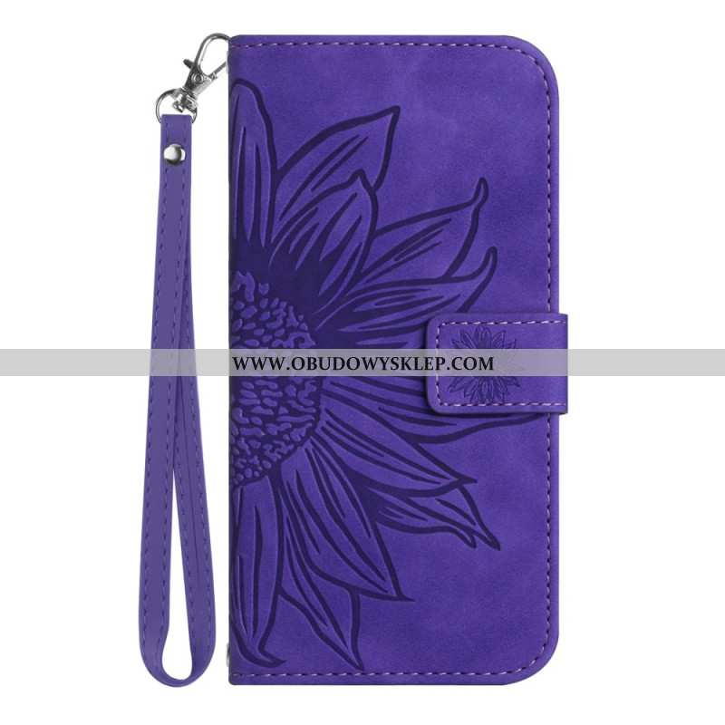 Etui Folio Samsung Galaxy S25 5g Wzór Słonecznika Z Paskiem Etui Ochronne