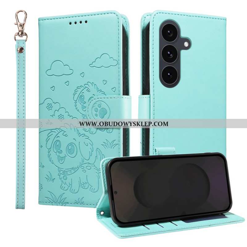 Etui Folio Samsung Galaxy S25 Fe Blokada Rfid I Wzór Psa Etui Ochronne