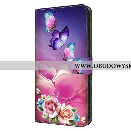 Etui Folio Samsung Galaxy S25 Plus 5g Motyle I Małe Kwiaty Etui Ochronne