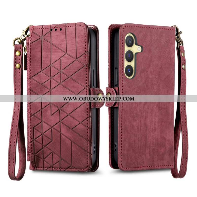 Etui Folio Samsung Galaxy S25 Plus 5g Portfel W Geometryczne Wzory Etui Ochronne