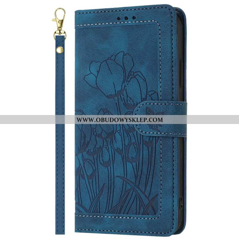 Etui Folio Samsung Galaxy S25 Ultra 5g Kwiatowy Efekt Skóry Etui Ochronne