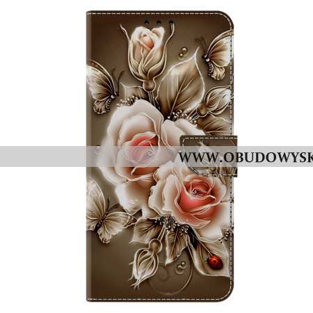 Etui Folio Samsung Galaxy S26 Plus Brązowe Róże