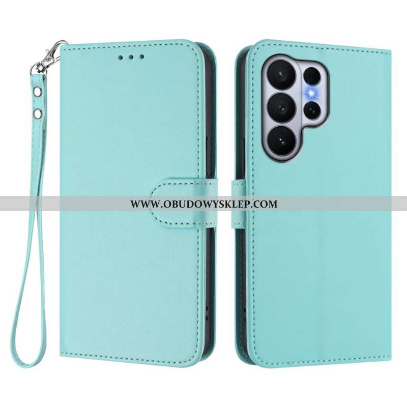Etui Folio Samsung Galaxy S26 Ultra Gładki Efekt Skóry Z Paskiem Etui Ochronne
