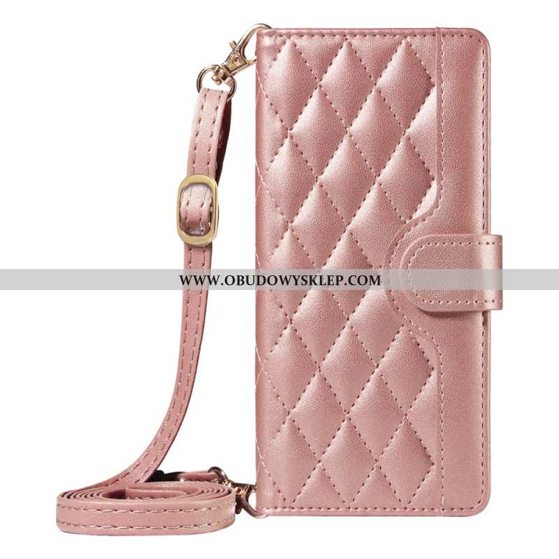 Etui Folio Sony Xperia 1 Vii Pikowana Z Paskiem I Paskiem Na Ramię Etui Ochronne