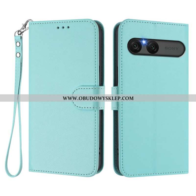 Etui Folio Sony Xperia 10 Vii Gładka Sztuczna Skóra Skóra Etui Ochronne