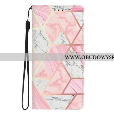 Etui Folio Xiaomi 15 Pro Różowy Marmur Etui Ochronne