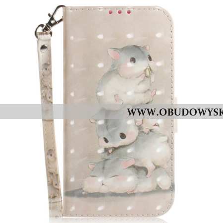 Etui Folio Xiaomi 15 Ultra Chomiki Ze Smyczką Etui Ochronne