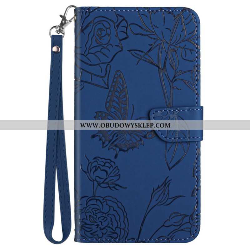 Etui Folio Xiaomi 15 Ultra Pasek Z Nadrukiem Motyla Etui Ochronne