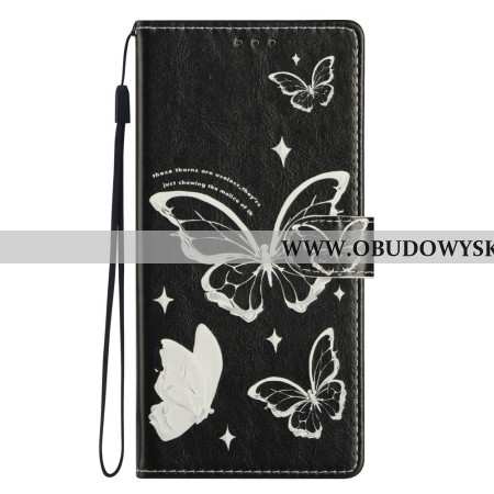 Etui Folio Xiaomi 15t CZarno-białe Motyle