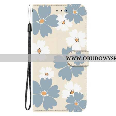 Etui Folio Xiaomi 15t Niebieskie I Białe Stokrotki