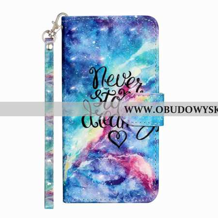 Etui Folio Xiaomi 15t Pro Nigdy Nie Przestawaj Marzyć Z Paskiem Etui Ochronne