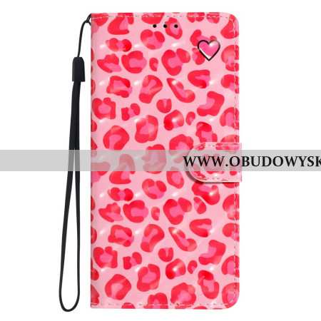 Etui Folio Xiaomi 15t Różowy Wzór W Panterkę