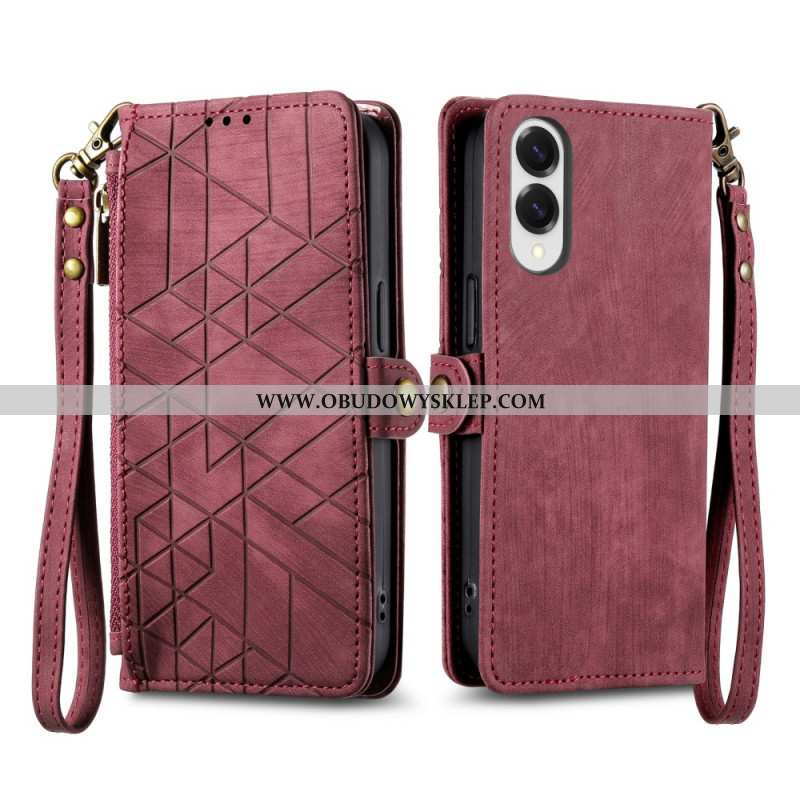 Etui Folio Xiaomi Redmi Note 14 4g Geometryczne Linie Z Paskiem Etui Ochronne