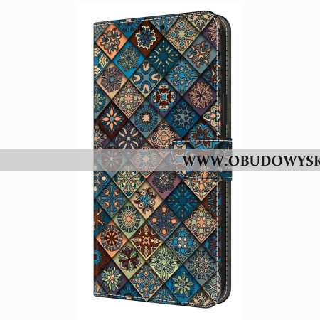Etui Folio Xiaomi Redmi Note 14 4g Niebieski Wzór Kwiatowy