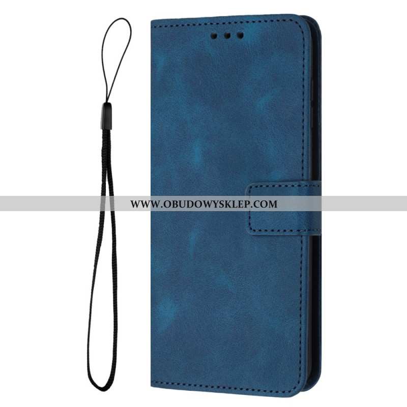 Etui Folio Xiaomi Redmi Note 14 5g Styl Zamszowy Z Paskiem Etui Ochronne