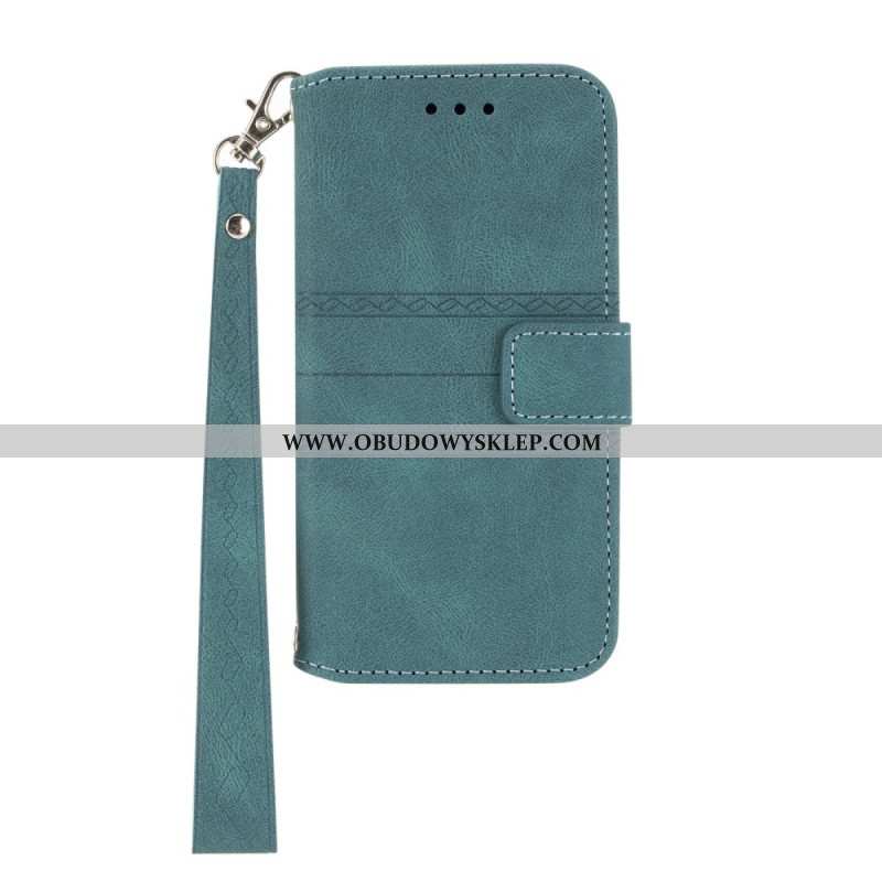 Etui Folio Xiaomi Redmi Note 14 5g Wzór Fryzu Z Paskiem Etui Ochronne
