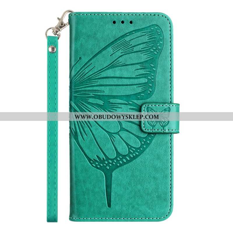 Etui Folio Xiaomi Redmi Note 14 5g Wzór Motyla Z Paskiem Etui Ochronne