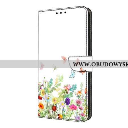 Etui Folio Xiaomi Redmi Note 14 Pro 4g Kwitnące Pola Etui Ochronne