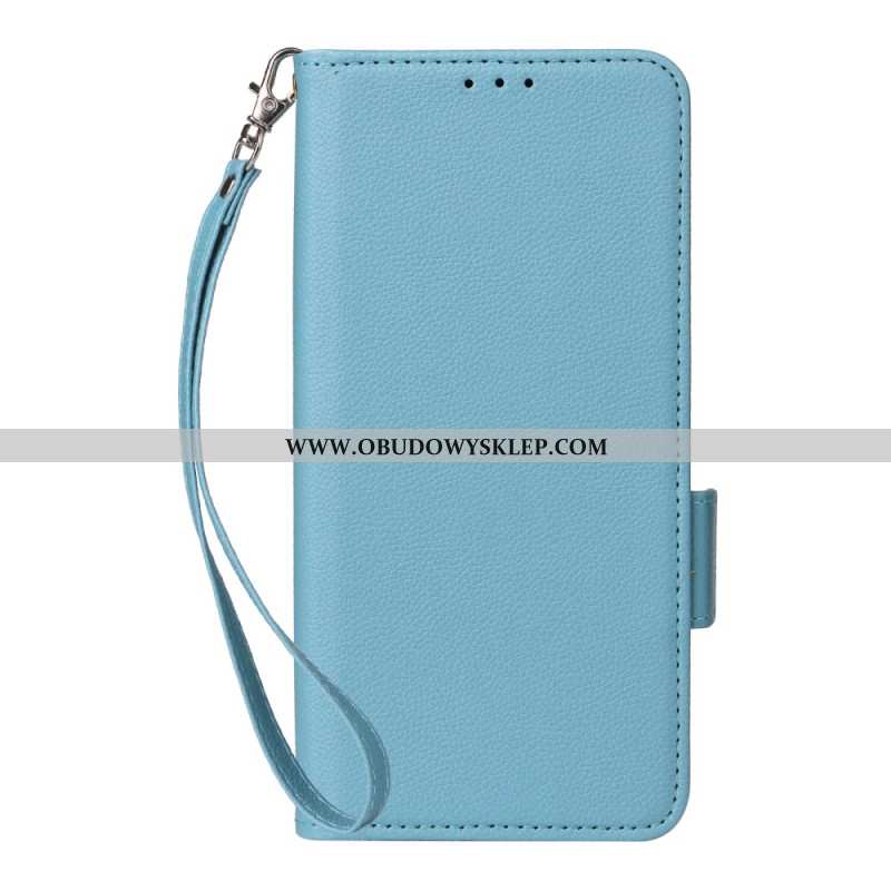 Etui Folio Xiaomi Redmi Note 14 Pro 4g Pasek Ze Sztucznej Skóry Liczi Etui Ochronne
