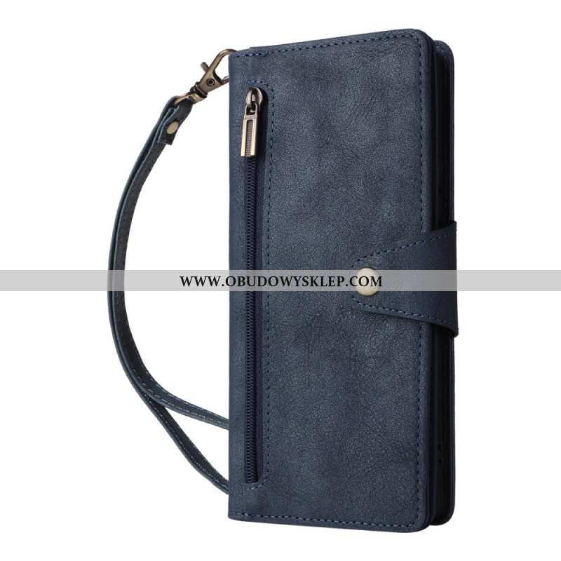 Etui Folio Xiaomi Redmi Note 14 Pro 4g Portfel Zapinany Na Zamek Z Paskiem Etui Ochronne