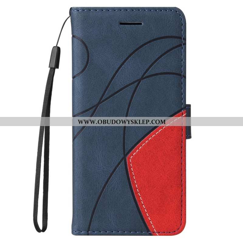 Etui Folio Xiaomi Redmi Note 14 Pro 5g Dwukolorowe Faliste Linie Etui Ochronne