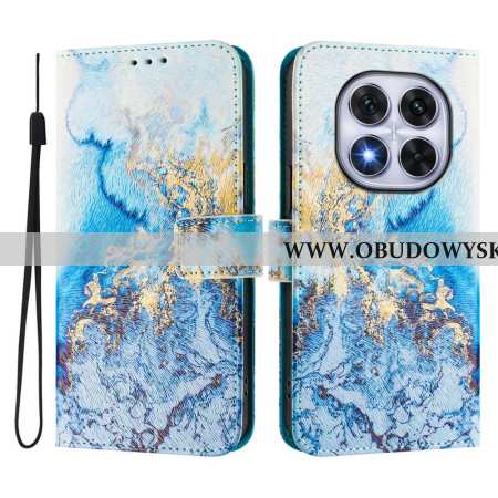 Etui Folio Xiaomi Redmi Note 14 Pro Plus 5g Wzór Marmuru Oceanicznego Etui Ochronne