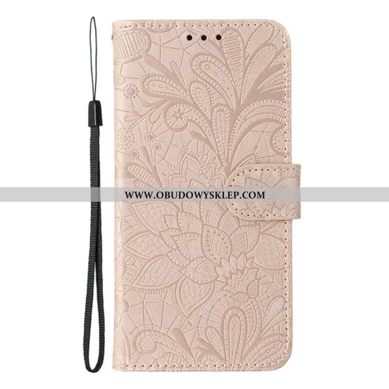Etui Folio Xiaomi Redmi Note 14s Koronka W Kwiaty Etui Ochronne