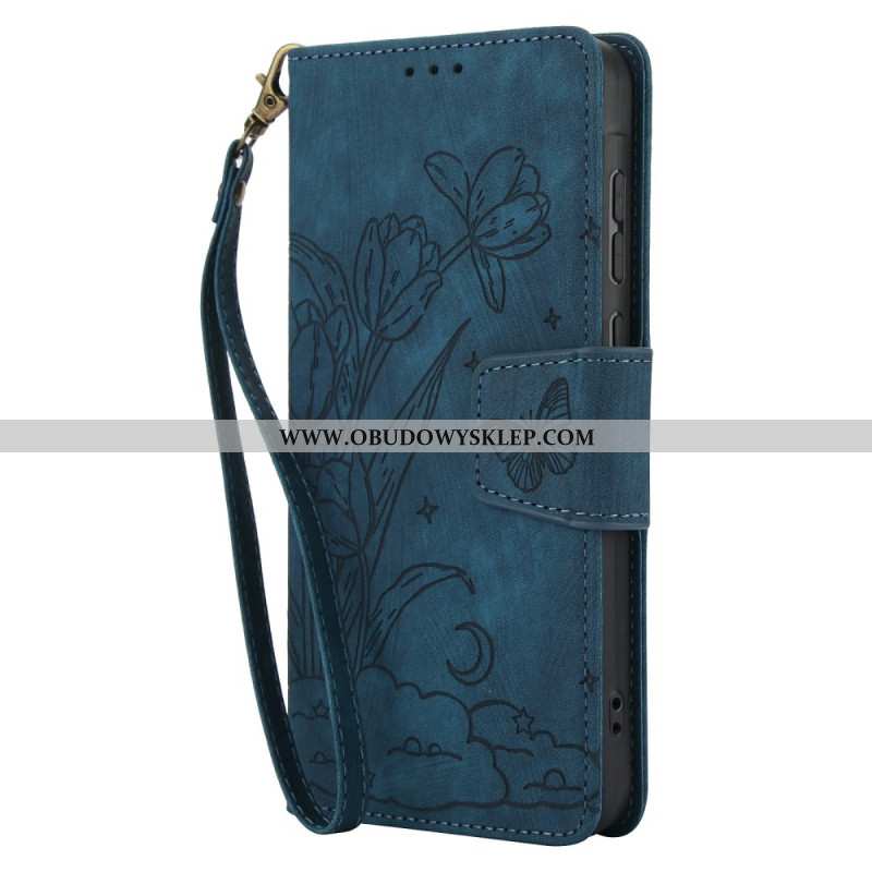 Etui Folio Xiaomi Redmi Note 15 5g Kwiaty I Motyle Etui Ochronne