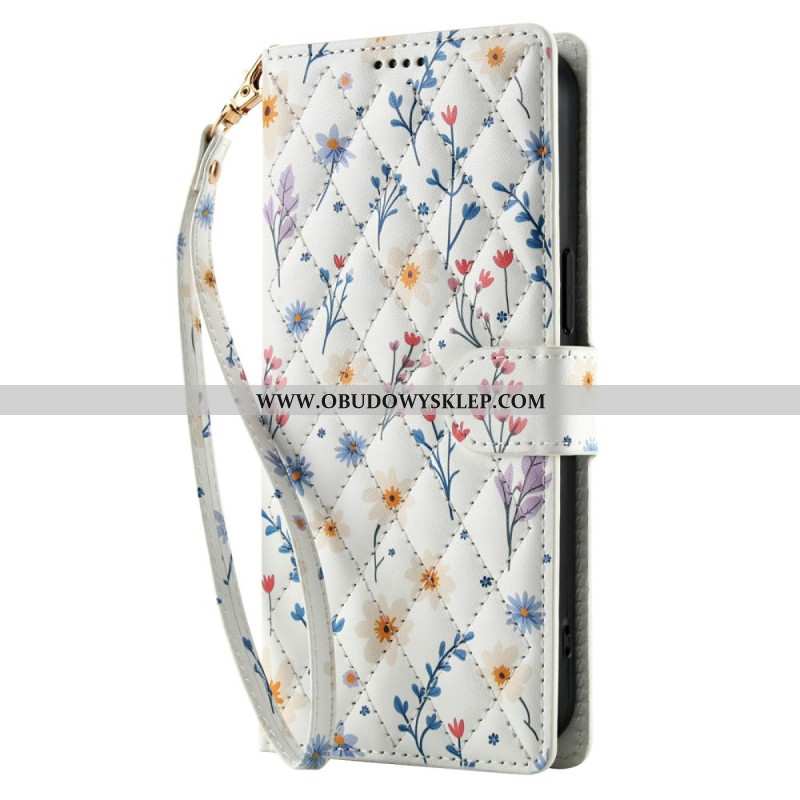 Etui Folio Xiaomi Redmi Note 15 5g Pasek W Kwiaty