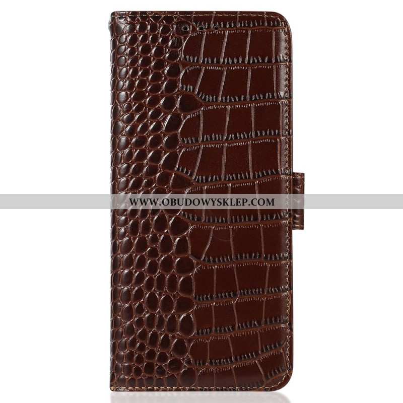 Etui Folio Xiaomi Redmi Note 15 5g Tekstura Krokodyla Blokująca Rfid Etui Ochronne