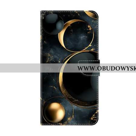 Etui Folio Xiaomi Redmi Note 15 5g Złote Pierścienie Etui Ochronne