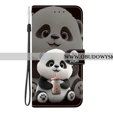 Etui Folio Xiaomi Redmi Note 15 Pro 5g Panda Herbaciana Z Mlekiem Etui Ochronne