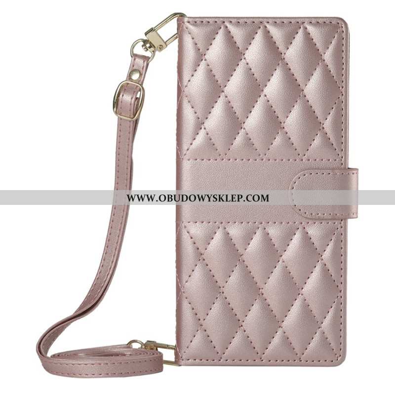 Etui Folio Xiaomi Redmi Note 15 Pro 5g Pikowane Z Paskami Etui Ochronne