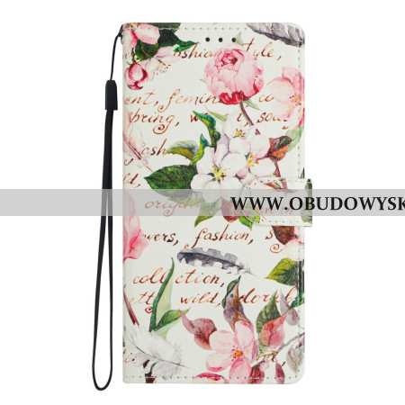 Etui Folio Xiaomi Redmi Note 15 Pro Plus 5g Zielone Kwiaty I Liście