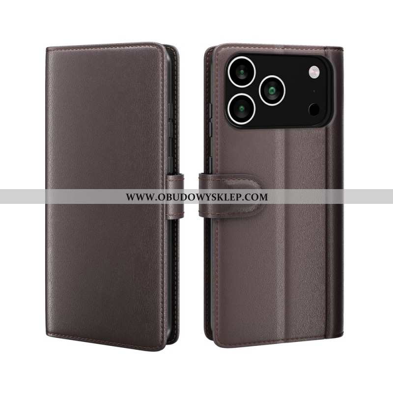 Etui Folio iPhone 17 Pro Max Portfel Ze Skóry Naturalnej Etui Ochronne