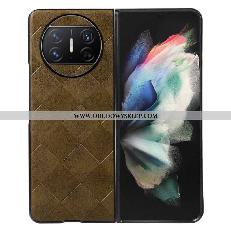 Etui Huawei Mate X3 Wzór W Kratkę Ze Sztucznej Skóry Etui Ochronne
