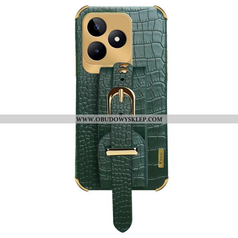 Etui Realme C53 Uchwyt Bransoletki Z Fakturą Krokodyla Etui Ochronne