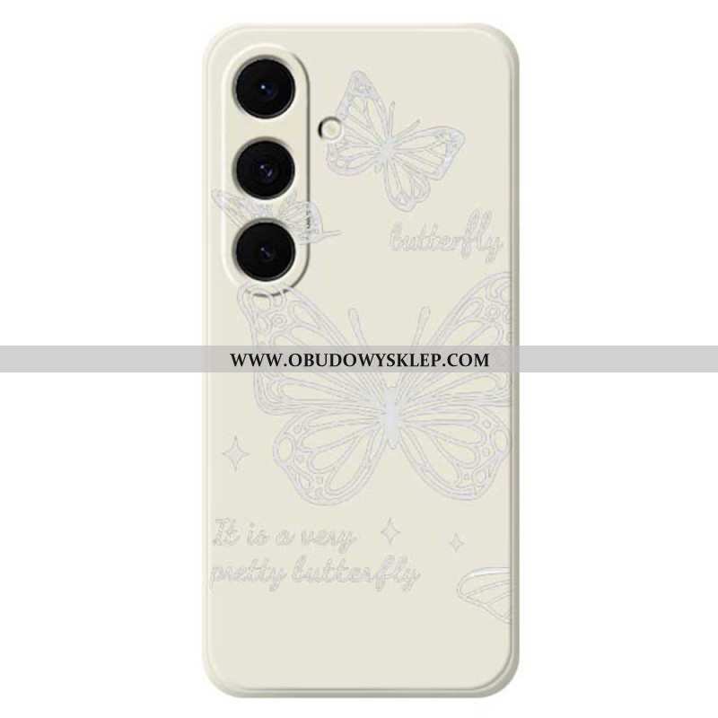 Etui Samsung Galaxy S25 Fe Silikon Biały Motyl Etui Ochronne