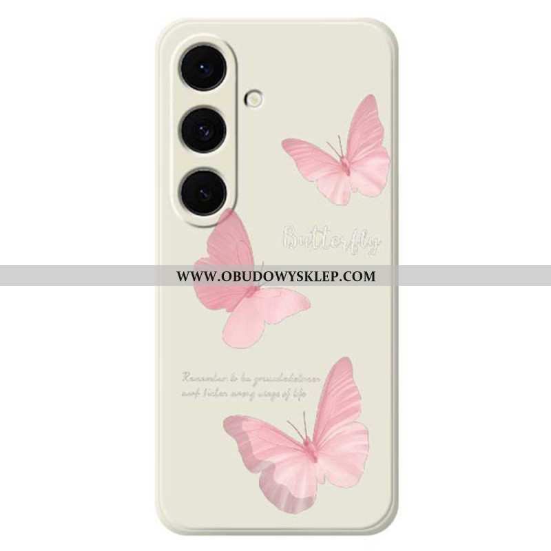 Etui Samsung Galaxy S25 Fe Silikon Różowy Motyl Etui Ochronne