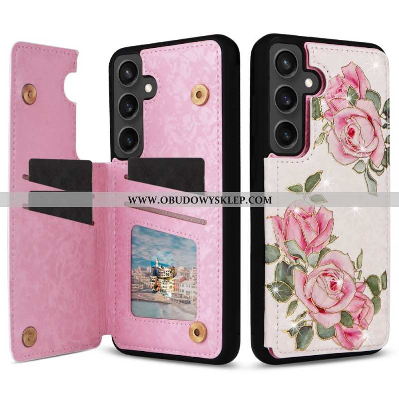 Etui Samsung Galaxy S25 Fe Uchwyt Na Karty Z Motywem Kwiatowym Etui Ochronne