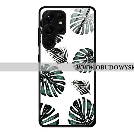 Etui Samsung Galaxy S25 Ultra 5g Wzór Liścia Ze Szkła Hartowanego Etui Ochronne