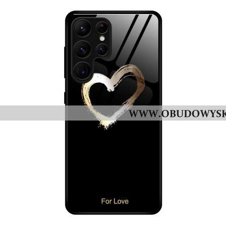 Etui Samsung Galaxy S25 Ultra 5g Złote Serce Na CZarnym Tle Etui Ochronne
