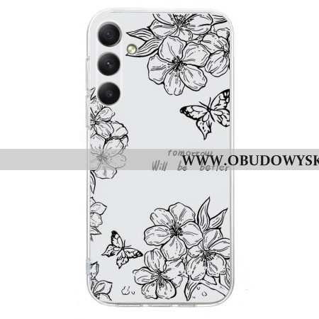 Etui Samsung Galaxy S26 CZarne Kwiaty