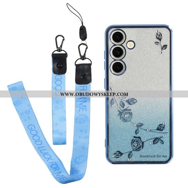 Etui Samsung Galaxy S26 Kwiaty I Kryształki Z Paskiem Kadem