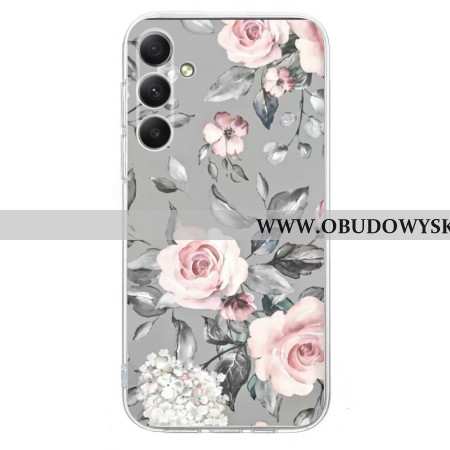 Etui Samsung Galaxy S26 Kwiaty Na Szarym Tle Etui Ochronne