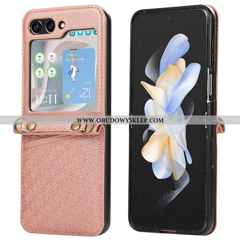 Etui Samsung Galaxy Z Flip 7 Etui Na Karty O Rombowym Wzorze